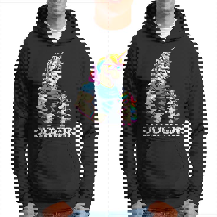 Dadacorn Unicorn Dad And Son Daughter Papa Fathers Day Hoodie