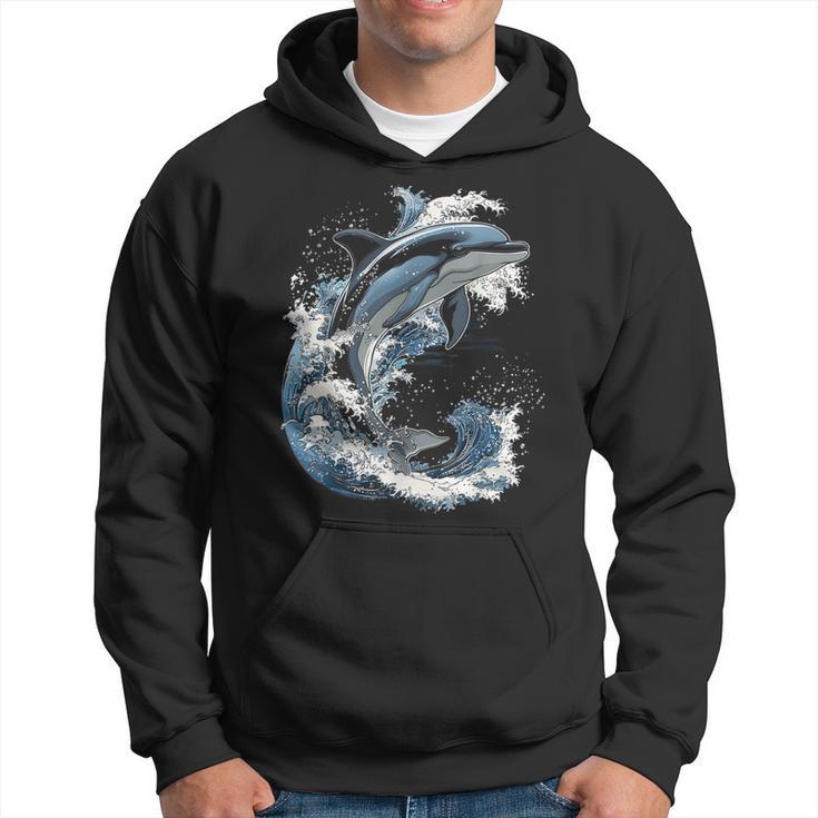 Delphin Tier Motiv Kunstwerk Delfin Kapuzenpullover