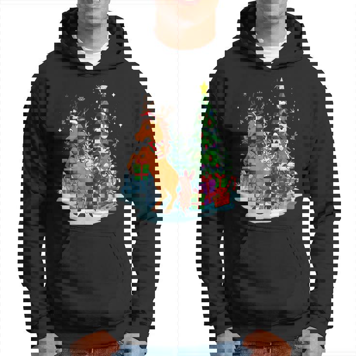 Divertido Navidad Caballo Santa Navidad Familia Pijamas Sudadera