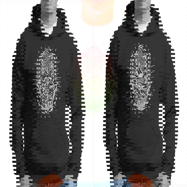 Donna Mano Di Fatima Hamsa S-Xxxl Yoga Meditazione Con Collo A Felpa con cappuccio
