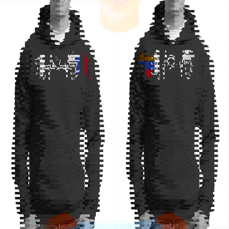 Drapeau Duenezuela France Heartbeat Sweat à capuche