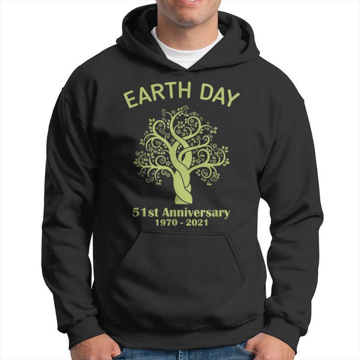 Earth Day 51St Anniversary 2021 Tree Green Life Earthday Hoodie