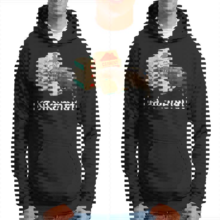 I Eat Cement Moo Deng Hippo Oddly Specific Dank Meme Hoodie