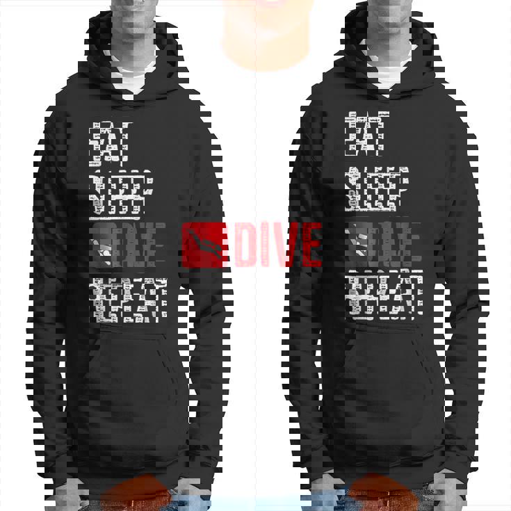 Eat Sleep Dive Repeat Diver Scuba Diver Hoodie