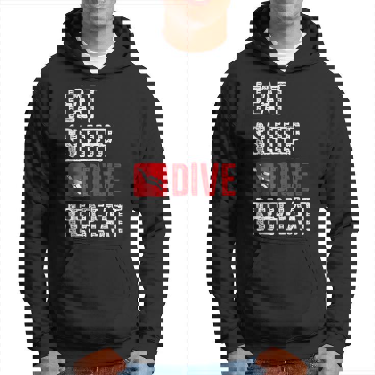Eat Sleep Dive Repeat Diving Scuba Diver Hoodie
