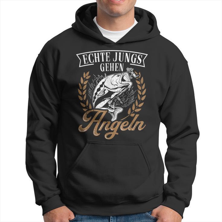 Echte Jungs Gehen Angeln Angler Fischer Real Boys Kapuzenpullover