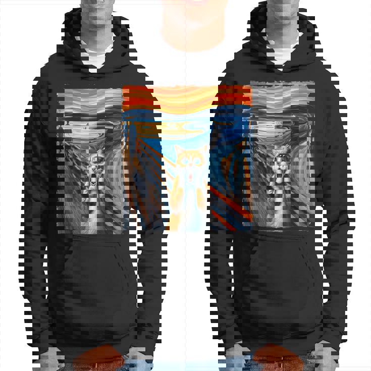 El Gato Grito Parodia Divertido Gatito Arte Pintura Gato Sudadera