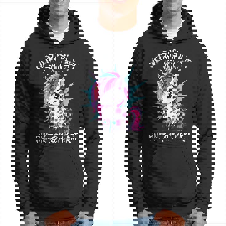 Espíritu De Unicornio Con Un Corazón Punk Rock Unicornio Punk Mágico Sudadera
