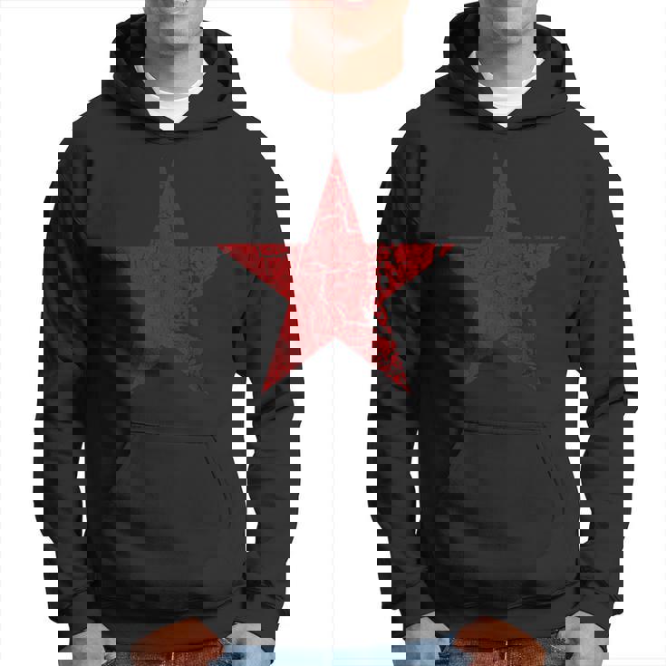 Estrella Roja Envejecida Grunge Estrella Roja De Colorintage Sudadera