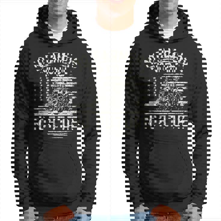 Farming No Farmers No Food Farm Tractors Usa Flag Patriotic Hoodie