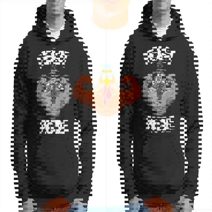 Feast Mode On Turkey Muscle Thanksgiving Family Dinner Hoodie