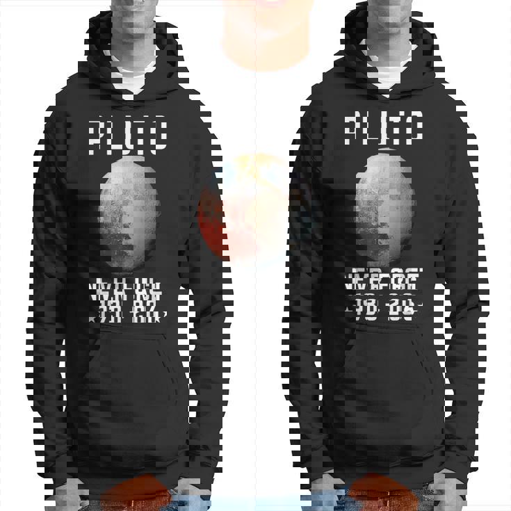 Never Forget Pluto Retro Style Space Science Felpa con cappuccio