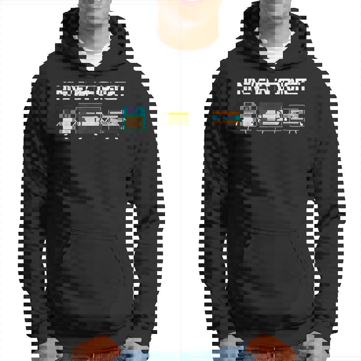 Never Forgeths Disco Floppy A Cassetta Con Nastro – Regalo Anni '80 E '90 Felpa con cappuccio