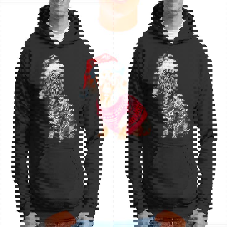 Cute Dachshund Wiener Dog Xmas Christmas Dachshund Hoodie