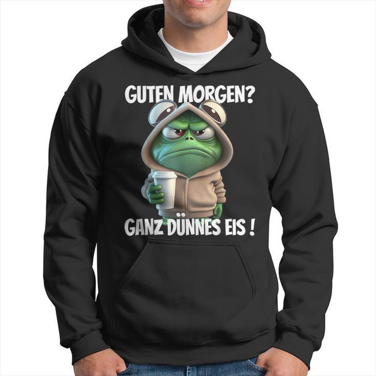 Guten Morgen Ganz Dünnes Eis Frog Motif Kapuzenpullover