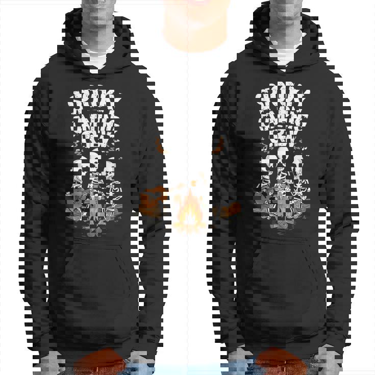 Spooky Camping Crew Halloween Skeleton Camper Campfire Hoodie