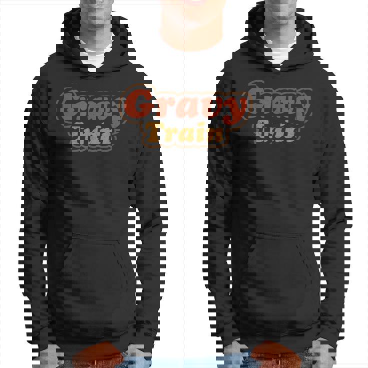 Turkey Gravy Train Thanksgiving Retro Vintage Top Hoodie