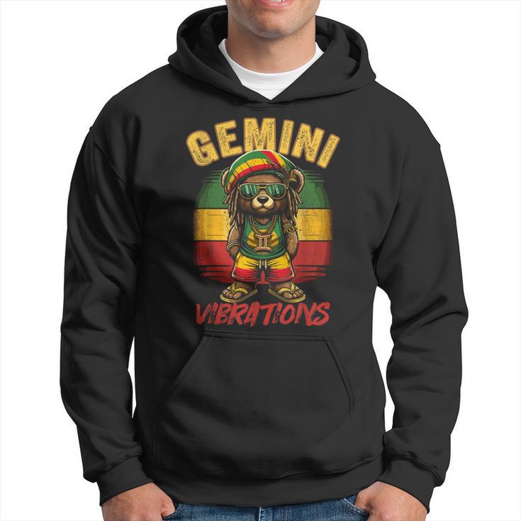 Gemini Vibes Rasta Reggae Teddy Bear Island Beach Birthday Hoodie
