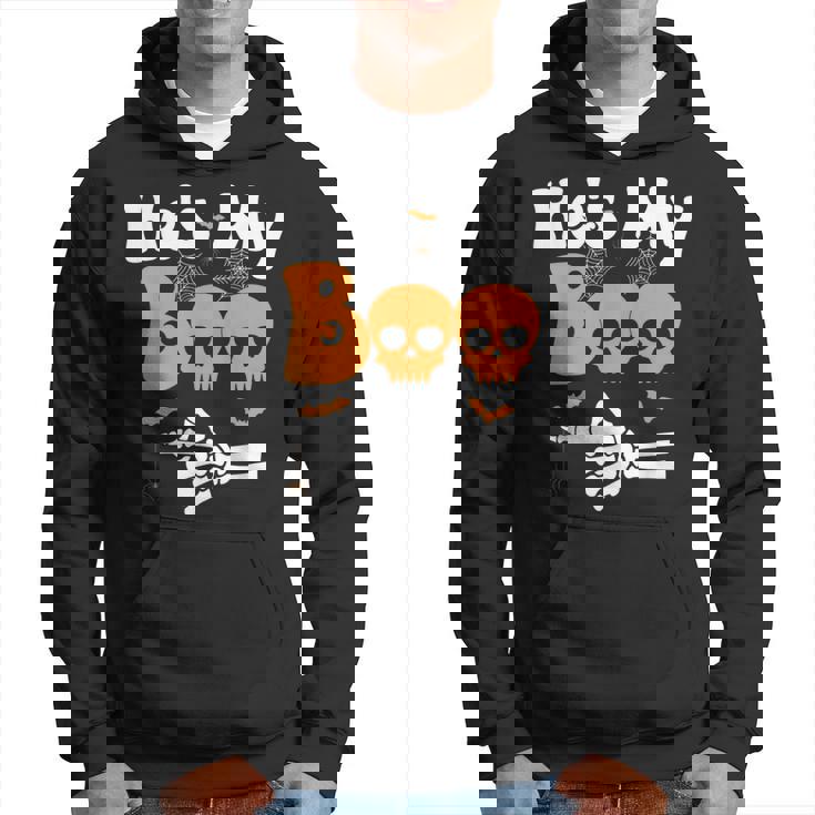He's My Boo Skeleton Couples Matching Couple Halloween Hoodie