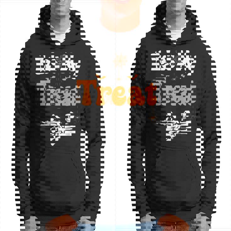 He's My Treat Skeleton Couples Matching Couple Halloween Hoodie