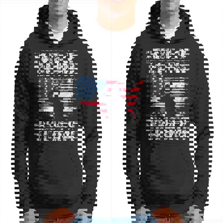 Home Of The Free Because Of The Brave Vintage Military Hoodie