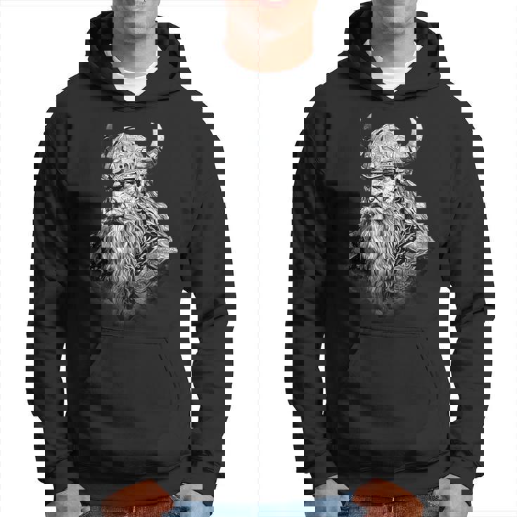 Hommeiking Mythologie Nordiquealkyriealhalla Odin Raven Sweat à capuche