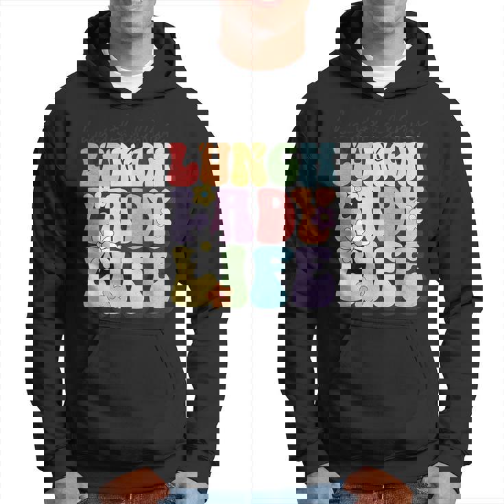 Hugs & High Fives Lunch Lady Vibes School Appreciation Hoodie