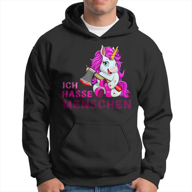 Ich Hasse Menschen Einhorn Fun Kapuzenpullover