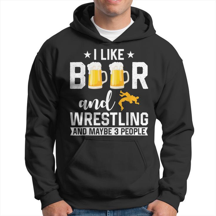 Ich Mag Bier Und Wrestling Und Mag 3 Leute Wrestler Coach Kapuzenpullover