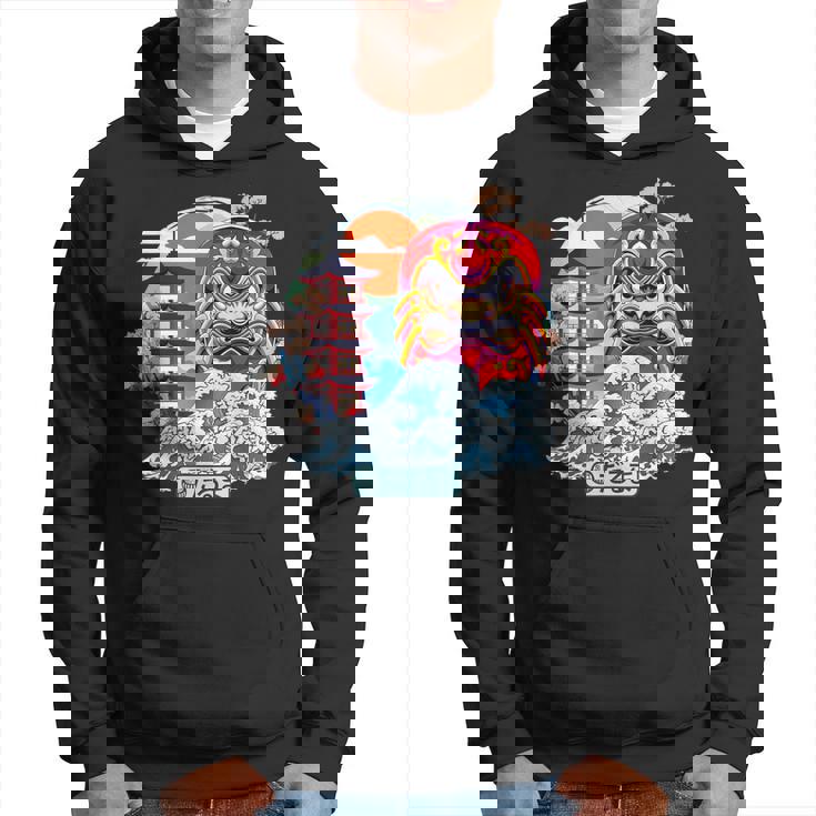 Japonés Daruma Gran Ola Kanagawa Japón Arteintage Sudadera