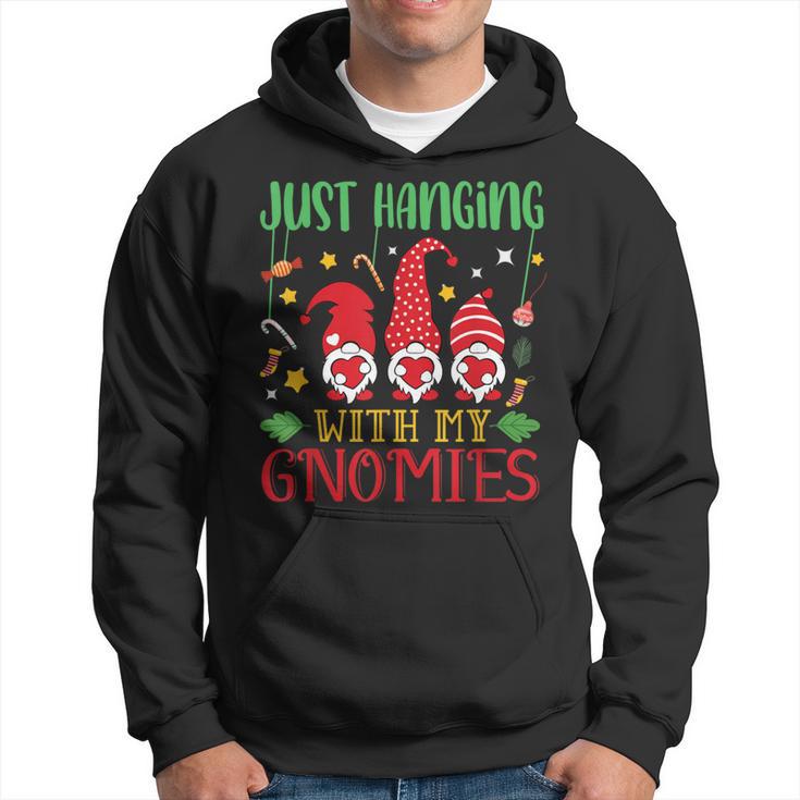 Hanging With My Gnomies Ugly Christmas Sweater Gnome Men Hoodie Graphic Print Hooded Sweatshirt Seseable CA