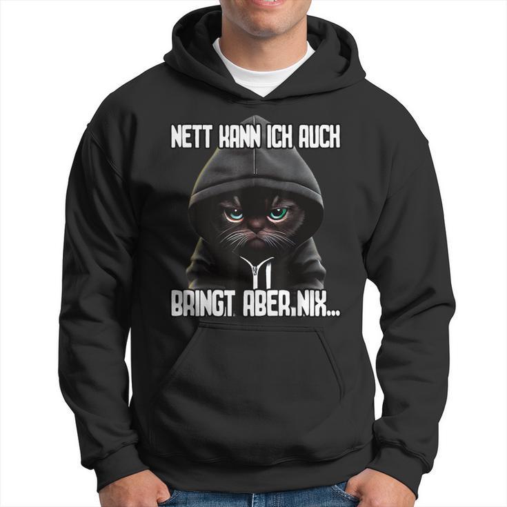 Short Sleeve Katz Ich Nett Kann Kapuzenpullover