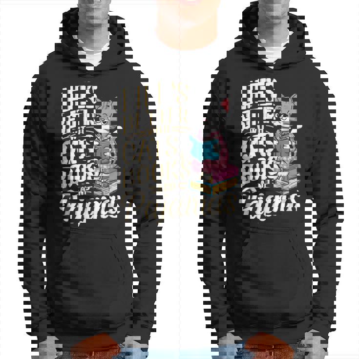 Laida Es Mejor Con Gatos Libros Y Pijamas Divertido Amante De Los Gatos Sudadera