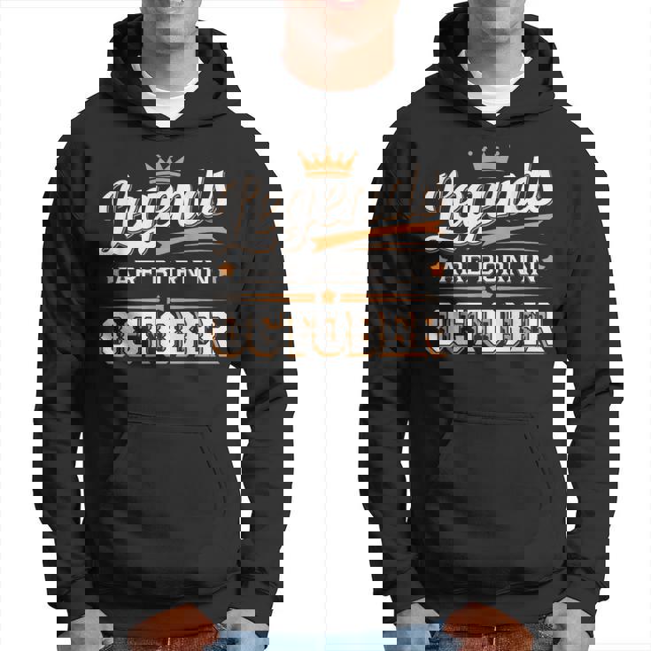 Legends Are Born October Crown And Stars Birthday Hoodie