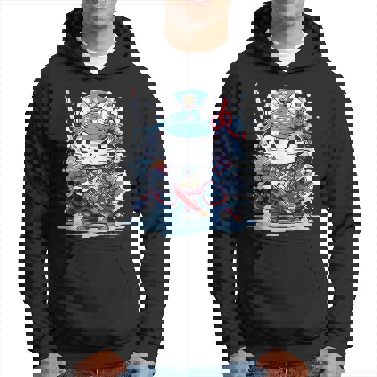 Linda Camisa Japonesa De Gato Samurái Tatuaje 2023 Kawaii Ninja Cat Sudadera