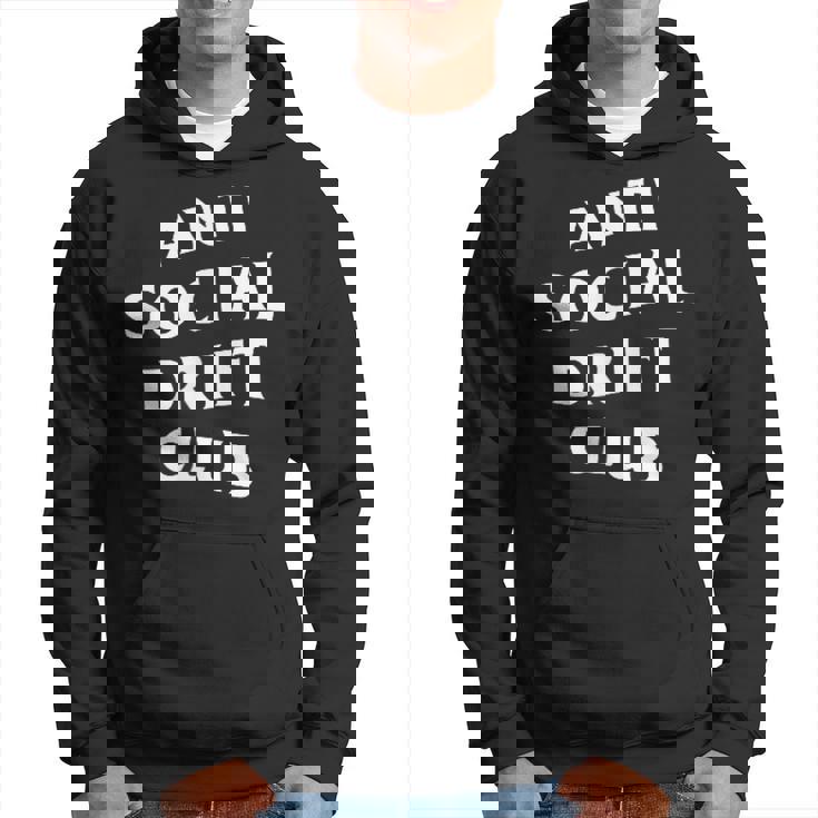 Logo Anti Social Drift Club Blanco Delantero Trasero Sudadera