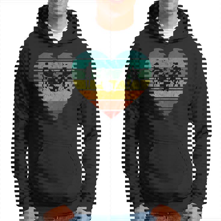 I Love 70S Music Concert Vintage Heart Rock Band Hoodie
