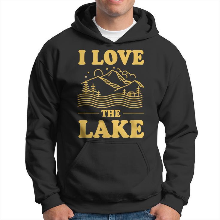 I Love The Lake Minimalist Rustic Lake Life Family Trip Hoodie Monsterry