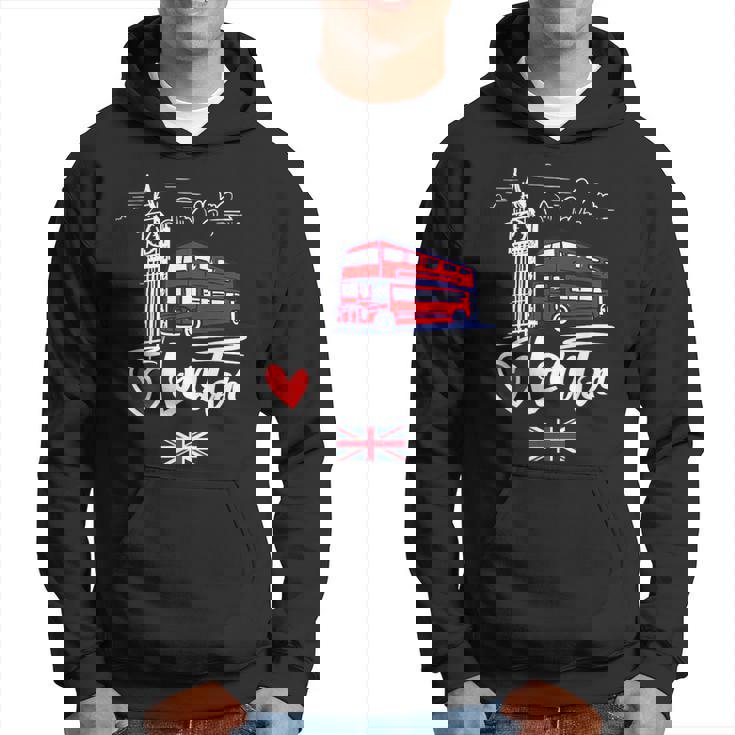 I Love London Uk Sketch Drawing Novità Cool Graphic London London Felpa con cappuccio