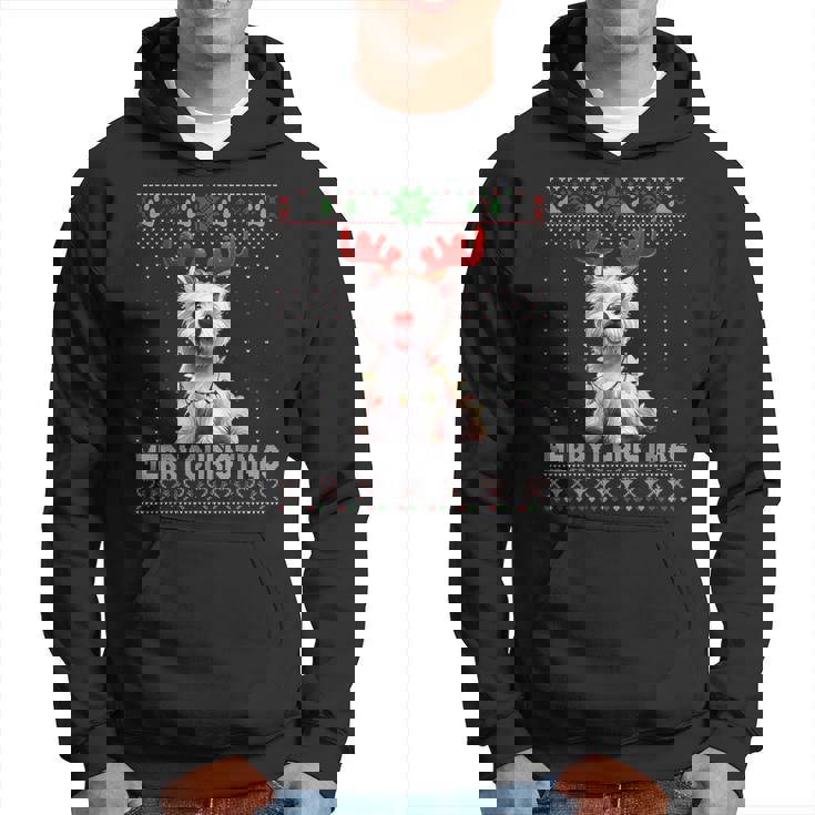 Merry Christmas Westie Dog Lover Ugly Xmas Sweater Pajamas Hoodie