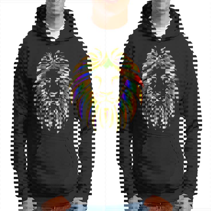 Motif Lion Psychédélique Abstrait Fractal Sweat à capuche