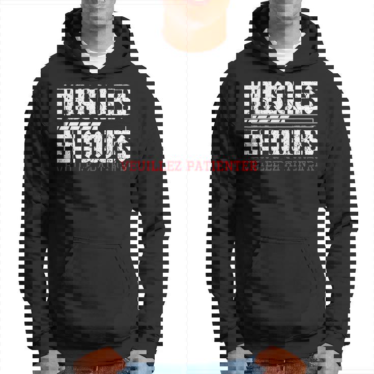 Muscles En Courseuillez Patienter Hommes Fitness Muscle Sweat à capuche