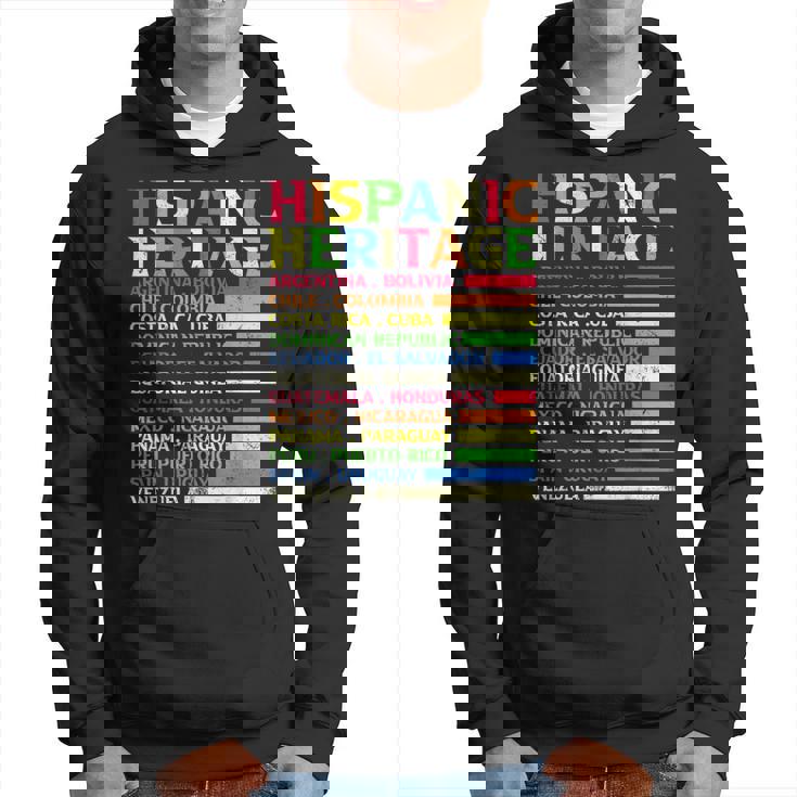 National Latino Countries Flag Hispanic Heritage Month 2024 Hoodie
