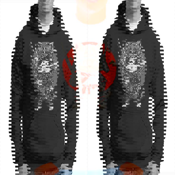 Ninja Arte Japonés Gato Samurai Gatito Kawaii Sudadera