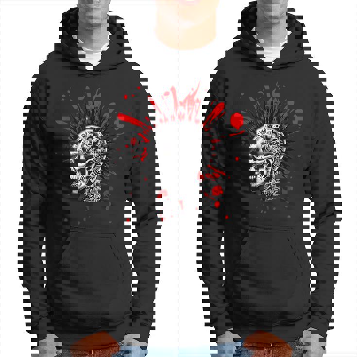 Punk Rocker Dal Classico Scull Punk Felpa con cappuccio