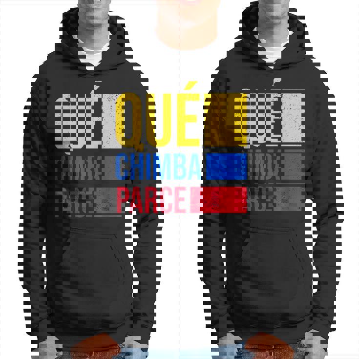 Qué Chimba Parce Colombia Flag Retro Vintage Colombian Slang Hoodie
