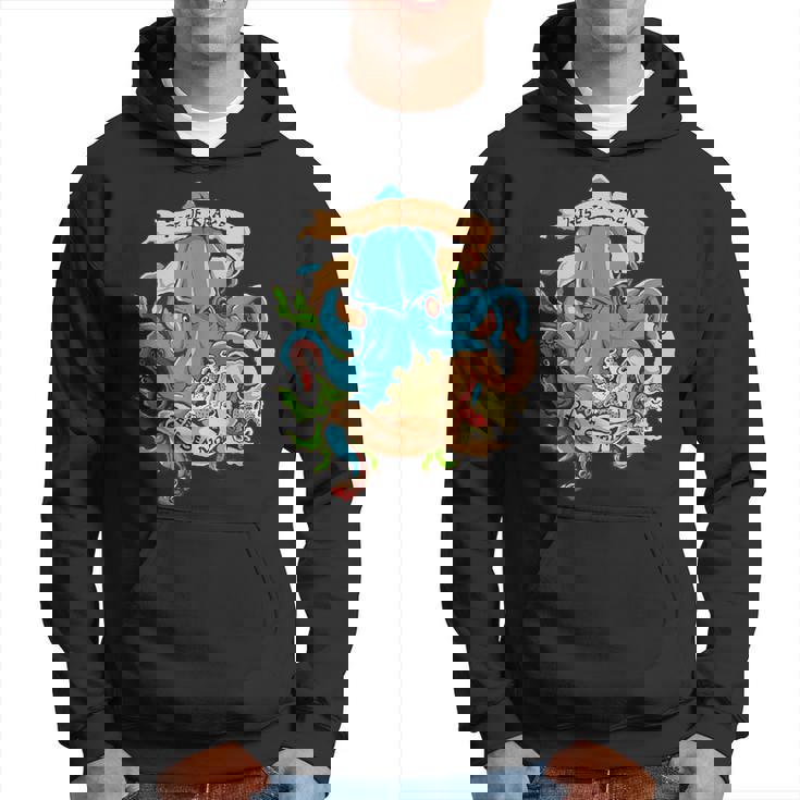 Rise Of Kraken Old School Tattoo Octopus Sea Monster Sudadera