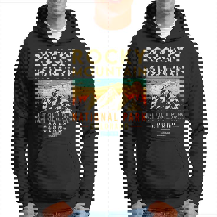 Rocky Mountain Est 1915 Colorado Vintage Retro National Park Hoodie