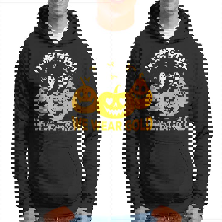 In September We Wear Gold Scary Pumpkin And Ghosts Costume Hoodie