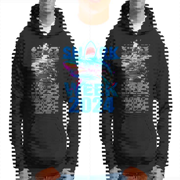 Shark Fin 2024 Week Passion For Shark Lover Ocean Wildlife Hoodie